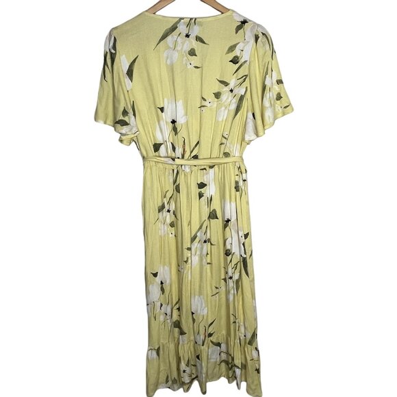 Rachel Roy Dress Womens Plus Size 3X Short Sleeve Sundress Yellow Floral Boho - Picture 7 of 12